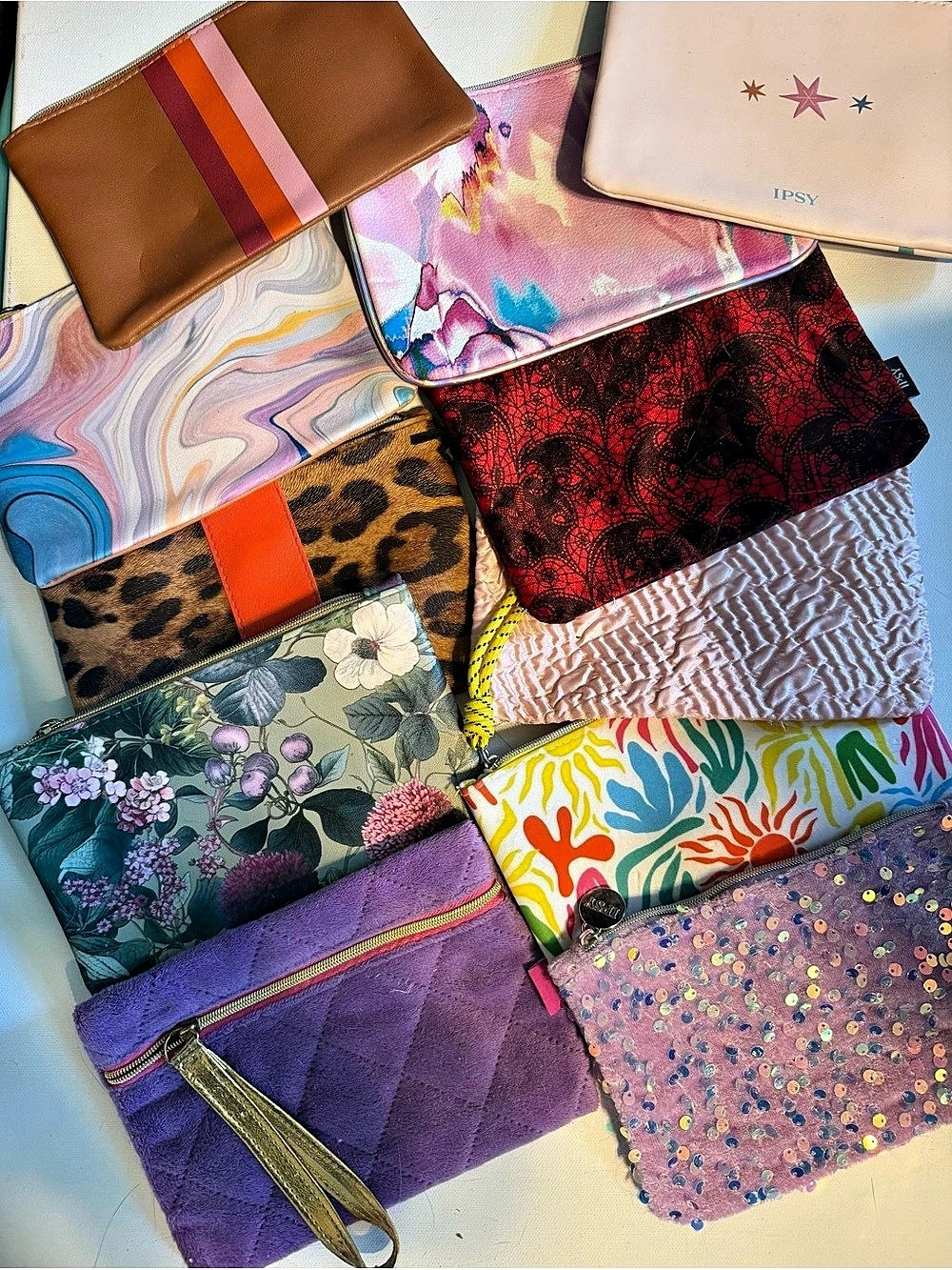IPSY Multicolor Cosmetic Pouch Collection
